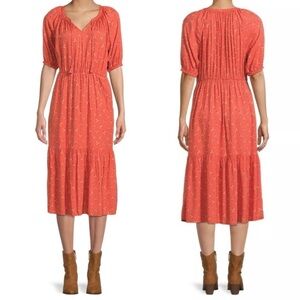 Beachlunchlounge Floral Peasant Boho A-Line Dress w/ tassel ties SIZE XXL